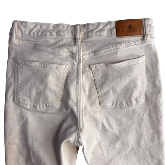 Lauren Ralph Lauren Jeans Women 6 Cream Denim Mid Rise Skinny Fit Preppy Classic - Picture 7 of 7